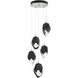 Chrysalis 5 Light 16.1 inch Vintage Platinum Pendant Ceiling Light in Black Crystal, Long