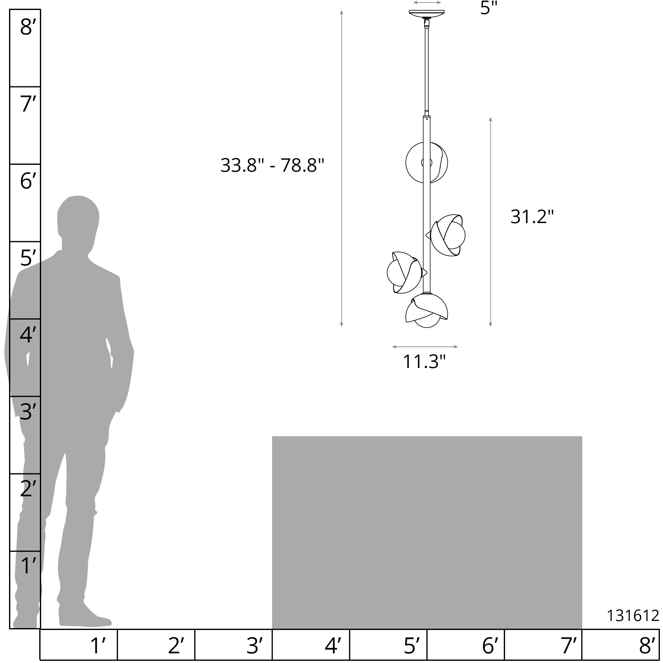 Gatsby 4 Light 11.3 inch Vintage Platinum Vertical Pendant Ceiling Light