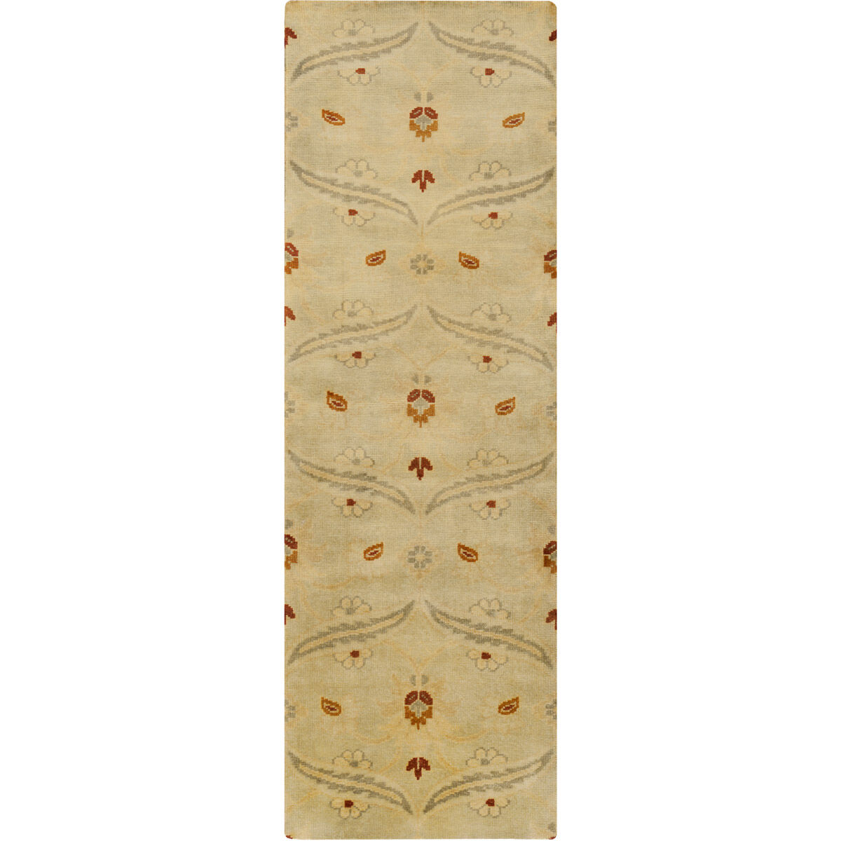 Ainsley 96 X 30 inch Lime, Burnt Orange, Wheat Rug