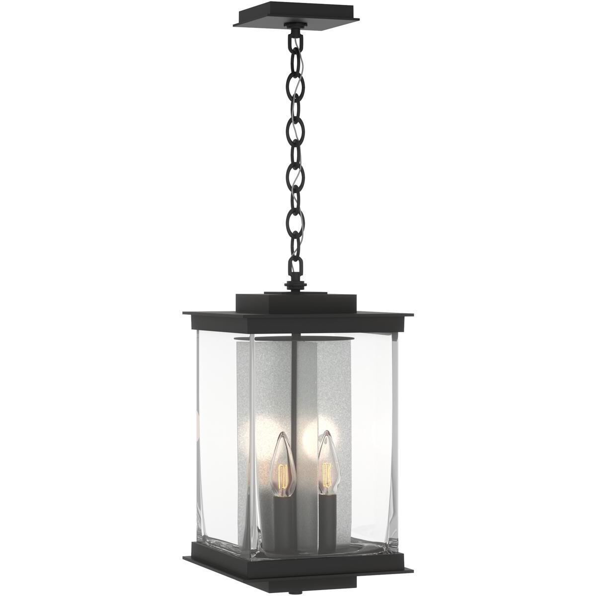 Kingston 4 Light 9.6 inch Coastal Black and Translucent Vintage Platinum Outdoor Lantern in Coastal Black/Translucent Vintage Platinum, Large