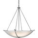Compass 3 Light 34.2 inch Vintage Platinum Large Scale Pendant Ceiling Light in Opal, Large Scale