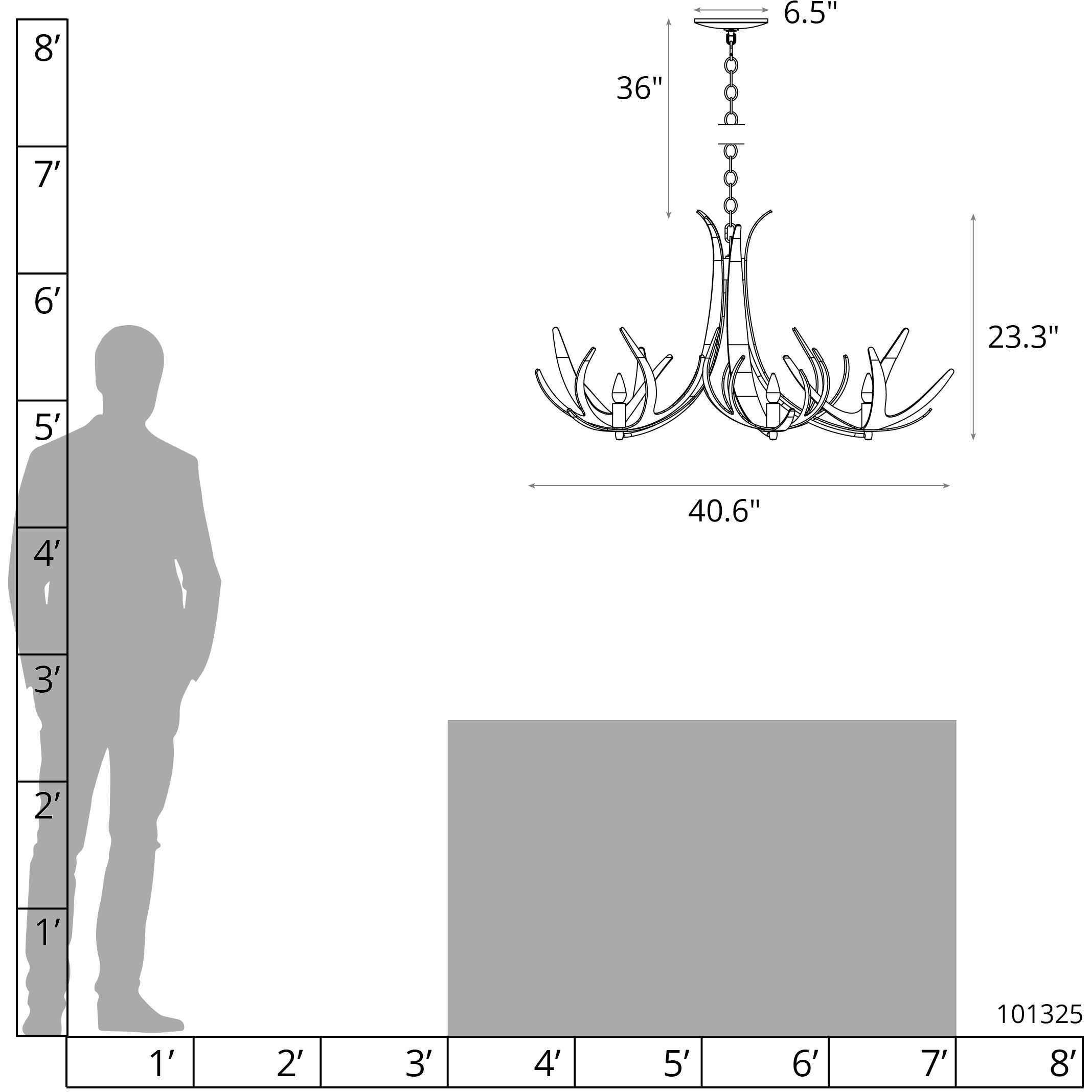 Caribou 5 Light 40.6 inch Modern Brass Chandelier Ceiling Light