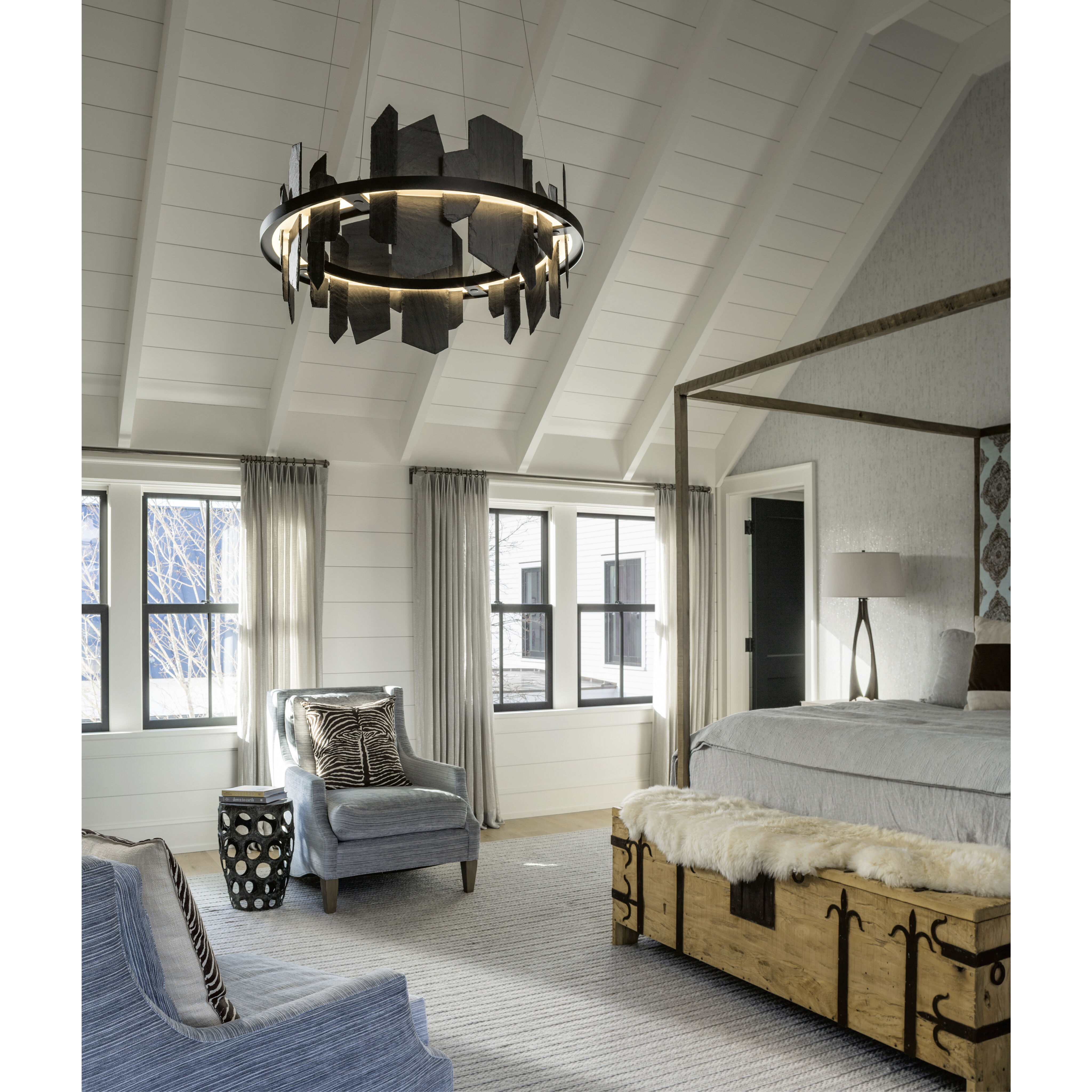 Ardesia Linear Pendant Ceiling Light in White
