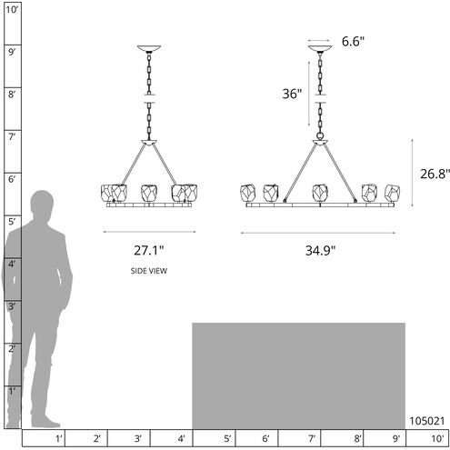 Gatsby 8 Light 45.3 inch Bronze Chandelier Ceiling Light