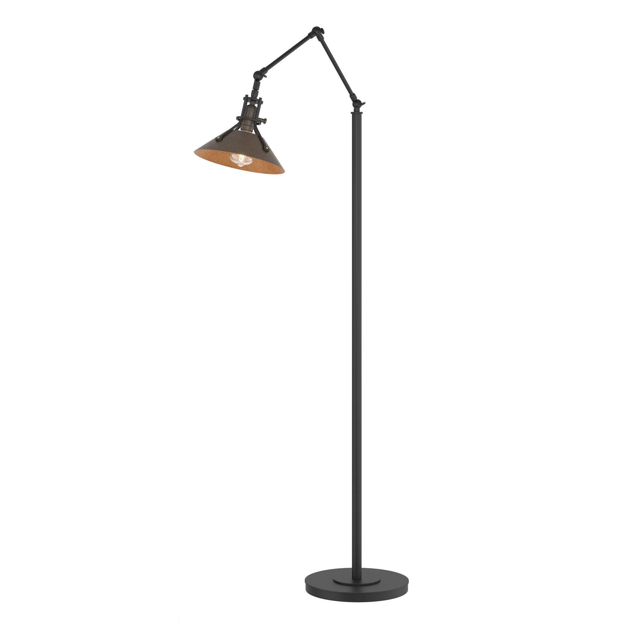 Henry 60.8 inch 60 watt Black and Bronze Swing Arm Floor Lamp Portable Light in Black/Bronze