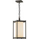 Cela 1 Light 8 inch Coastal Dark Smoke Outdoor Lantern in Opal, Large