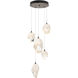 Chrysalis 5 Light 15.7 inch Bronze Pendant Ceiling Light in White Crystal, Long