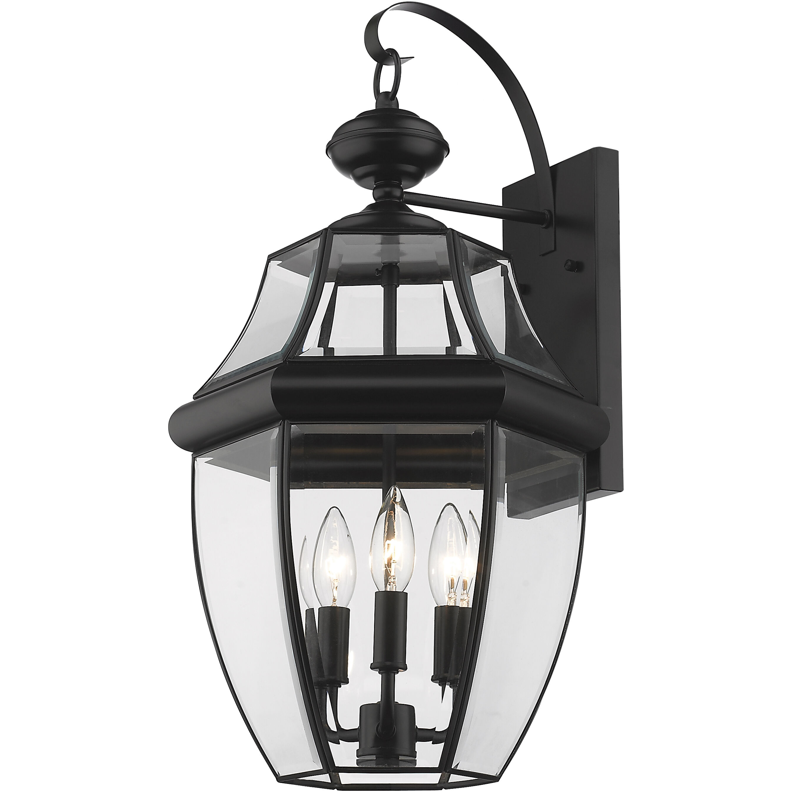 Westover 3 Light 22.25 inch Black Outdoor Wall Light