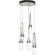 Link 5 Light 13 inch Sterling Mini Pendant Ceiling Light in Clear with White Threading