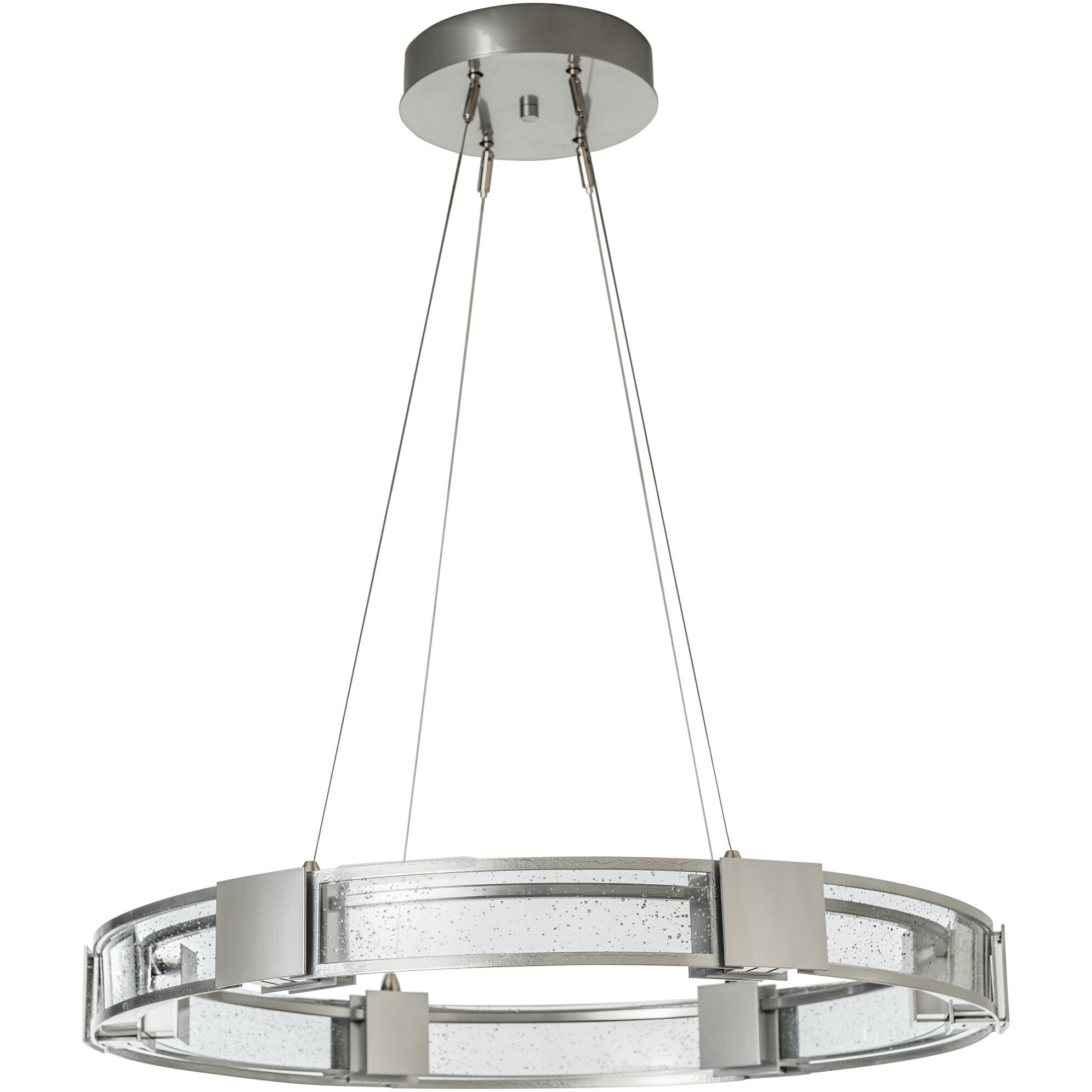 Aura 6 Light 28.9 inch Sterling Pendant Ceiling Light in Seeded Clear