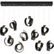 Riza 10 Light 46.7 inch Black Pendant Ceiling Light, Standard