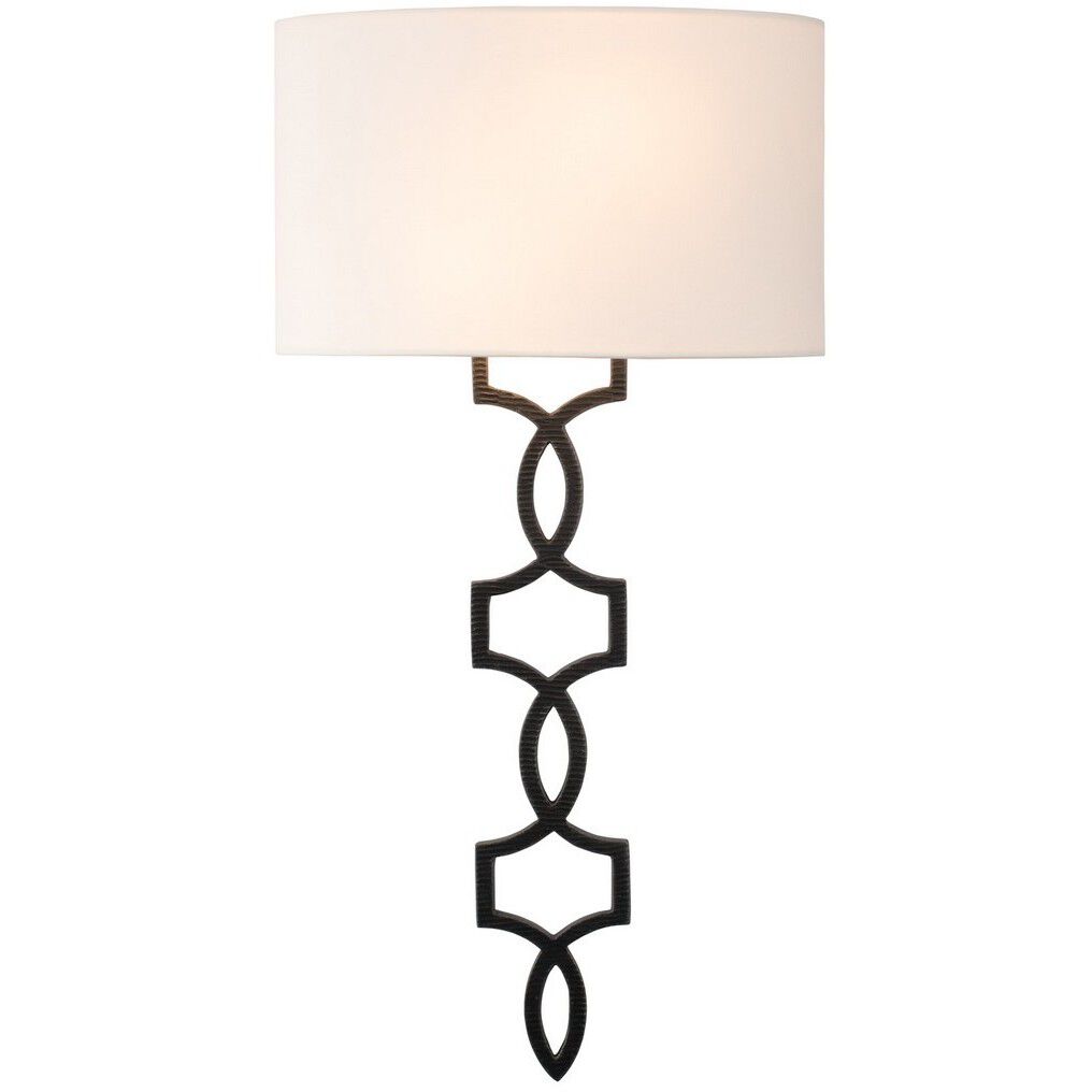 Chateau Wall Sconce Wall Light in Hierloom Bronze, Off White