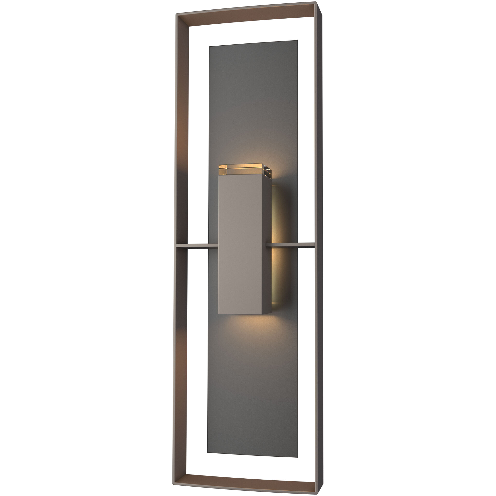 Shadow Box 2 Light 34 inch Coastal Dark Smoke and Coastal Black Outdoor Sconce in Coastal Dark Smoke/Coastal Black, Tall