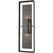 Shadow Box 2 Light 34 inch Coastal Black and Coastal Black Outdoor Sconce, Tall