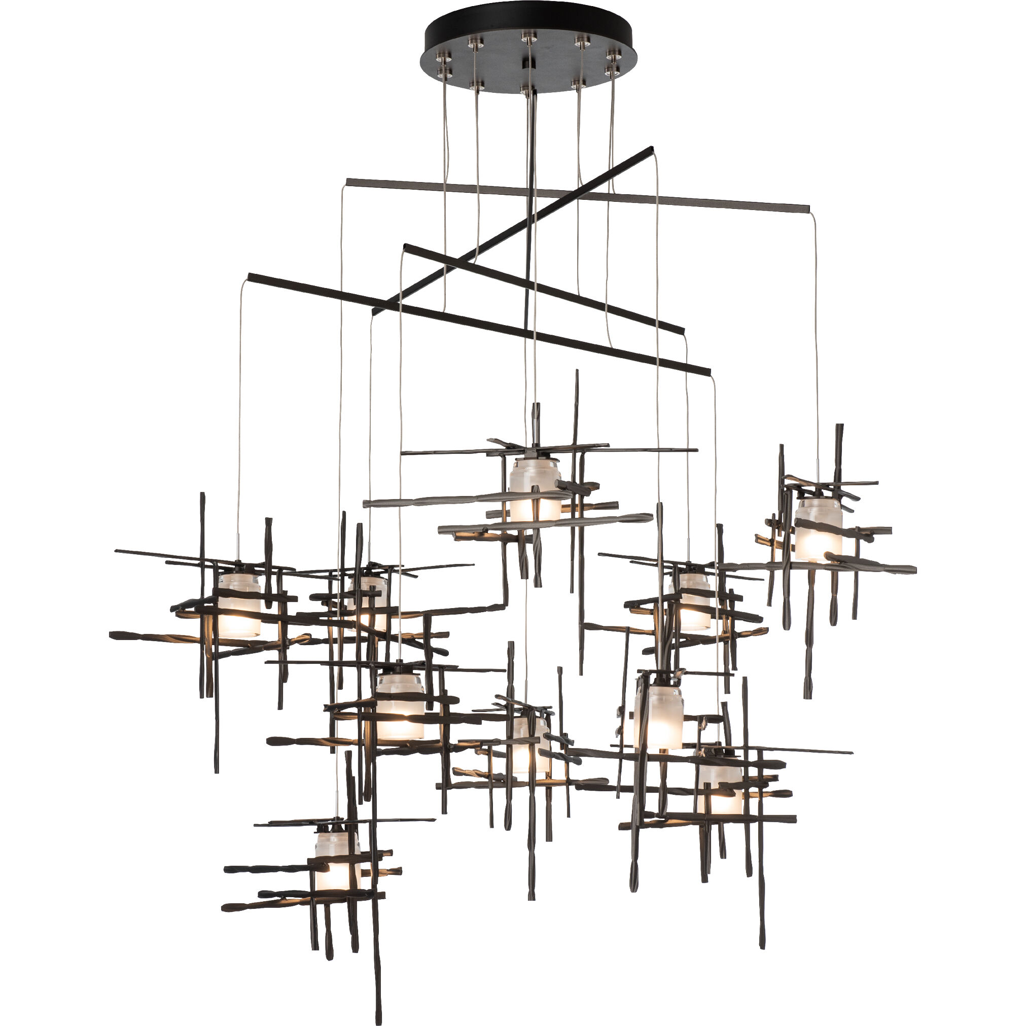 Tura 10 Light 48.9 inch Dark Smoke Mobile Pendant Ceiling Light