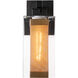 Polaris 1 Light 13.9 inch Coastal Black and Coastal Gold Outdoor Sconce in Coastal Black/Coastal Gold, Medium