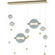 Abacus LED 49 inch Modern Brass Double Linear Pendant Ceiling Light in Cool Grey, Double