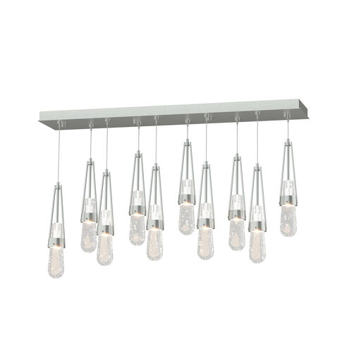 Link 10 Light 44.5 inch Vintage Platinum Pendant Ceiling Light in Clear Bubble, Rectangular