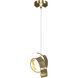Riza 1 Light 9.1 inch Modern Brass Mini Pendant Ceiling Light
