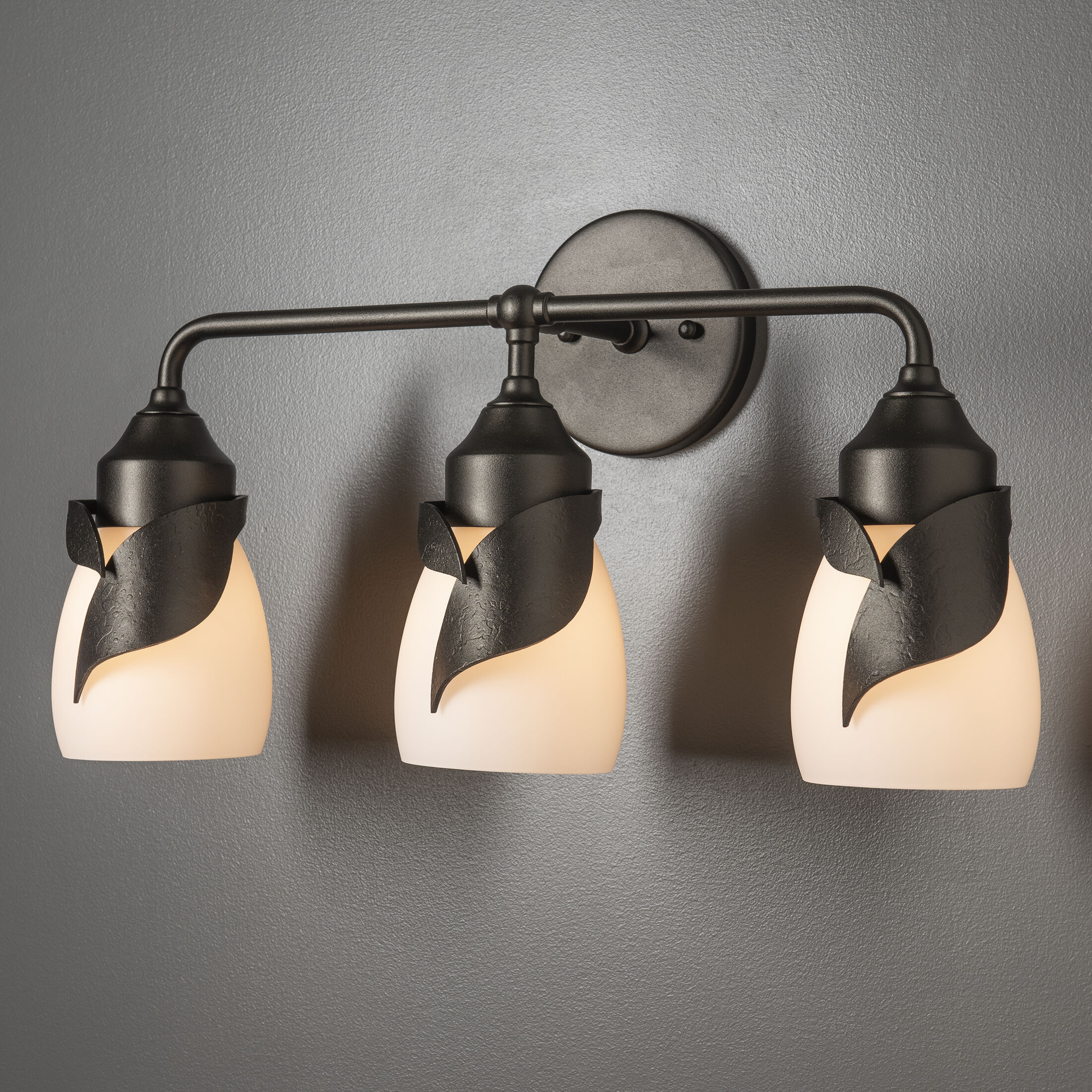 Lapas 3 Light 20.3 inch Oil Rubbed Bronze Bath Sconce Wall Light in Opal