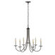 Hubbardton Forge Simple Sweep 6 Light 26 inch Oil Rubbed Bronze Chandelier Ceiling Light 101160-1013 - Open Box