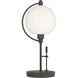 Pluto 19.3 inch 100 watt Natural Iron Table Lamp Portable Light in Opal