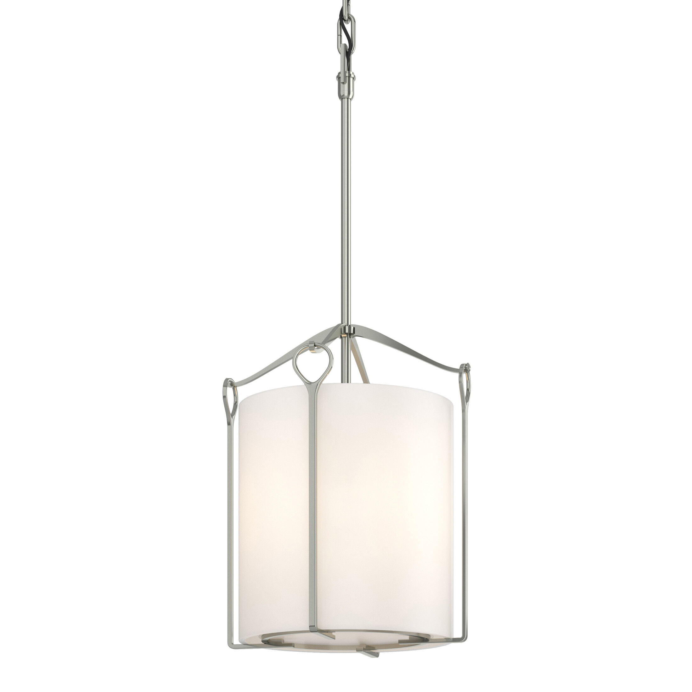 Bow 1 Light 9.8 inch Sterling Mini Pendant Ceiling Light in Opal, Tall