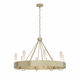 Banded Ring 8 Light 32 inch Modern Brass Chandelier Ceiling Light in Frosted