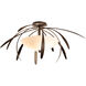 Dahlia 2 Light 32.7 inch White Semi-Flush Ceiling Light, Medium