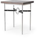 Equus 26.1 X 22 inch Sterling and Sterling Side Table in Black Leather with Maple Espresso, Wood Top
