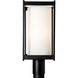 Cela 1 Light 18.6 inch Coastal Black Outdoor Post Light in Opal