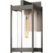 Cela 1 Light 13.6 inch Coastal Dark Smoke Outdoor Sconce in Clear, Medium
