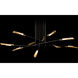 Flight 10 Light 73.2 inch Black/Modern Brass Pendant Ceiling Light