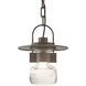 Mason 1 Light 8.2 inch Coastal Dark Smoke Outdoor Ceiling Fixture