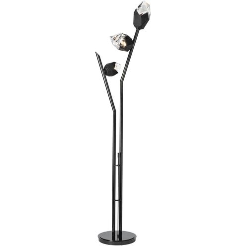 Chrysalis 74.4 inch 5 watt White Floor Lamp Portable Light in Black Crystal