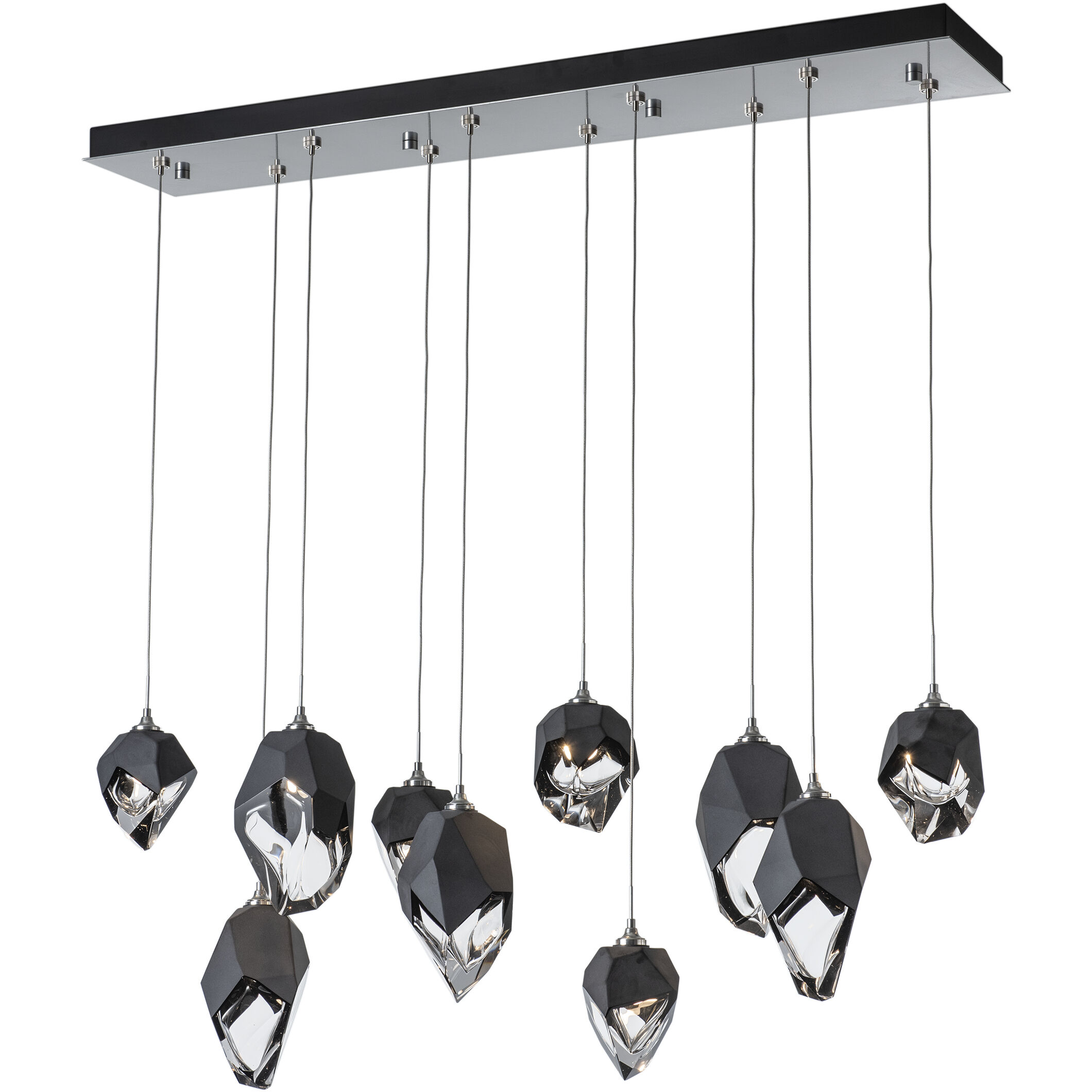 Chrysalis 10 Light 10.1 inch Sterling Pendant Ceiling Light in Black Crystal