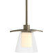 Wren 1 Light 5.1 inch Soft Gold Mini Pendant Ceiling Light in Clear with Opal