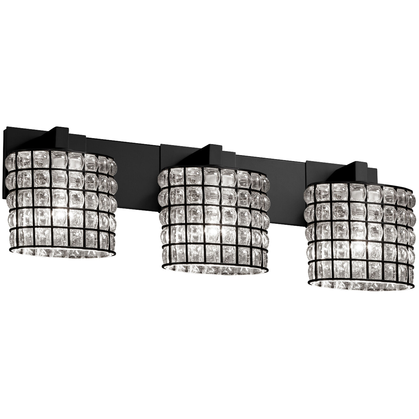 Wire Glass 3 Light 27.00 inch Bathroom Vanity Light