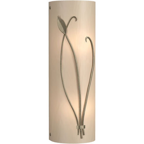 Forged Leaf and Stem 2 Light 5.5 inch Soft Gold Sconce Wall Light in White Art