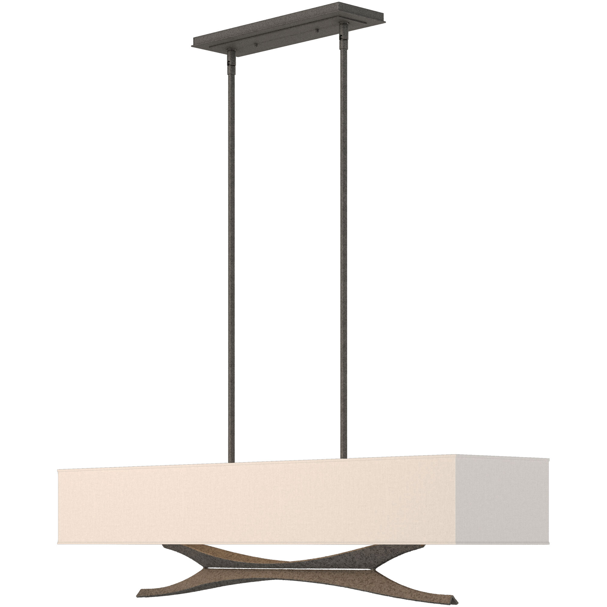 Moreau 4 Light 42 inch Natural Iron Pendant Ceiling Light in Flax