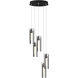 Exos Glass 5 Light 13.5 inch Black Pendant Ceiling Light in Clear, Standard