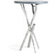 Brindille 18 inch Modern Brass Accent Table in Maple Grey, Wood Top