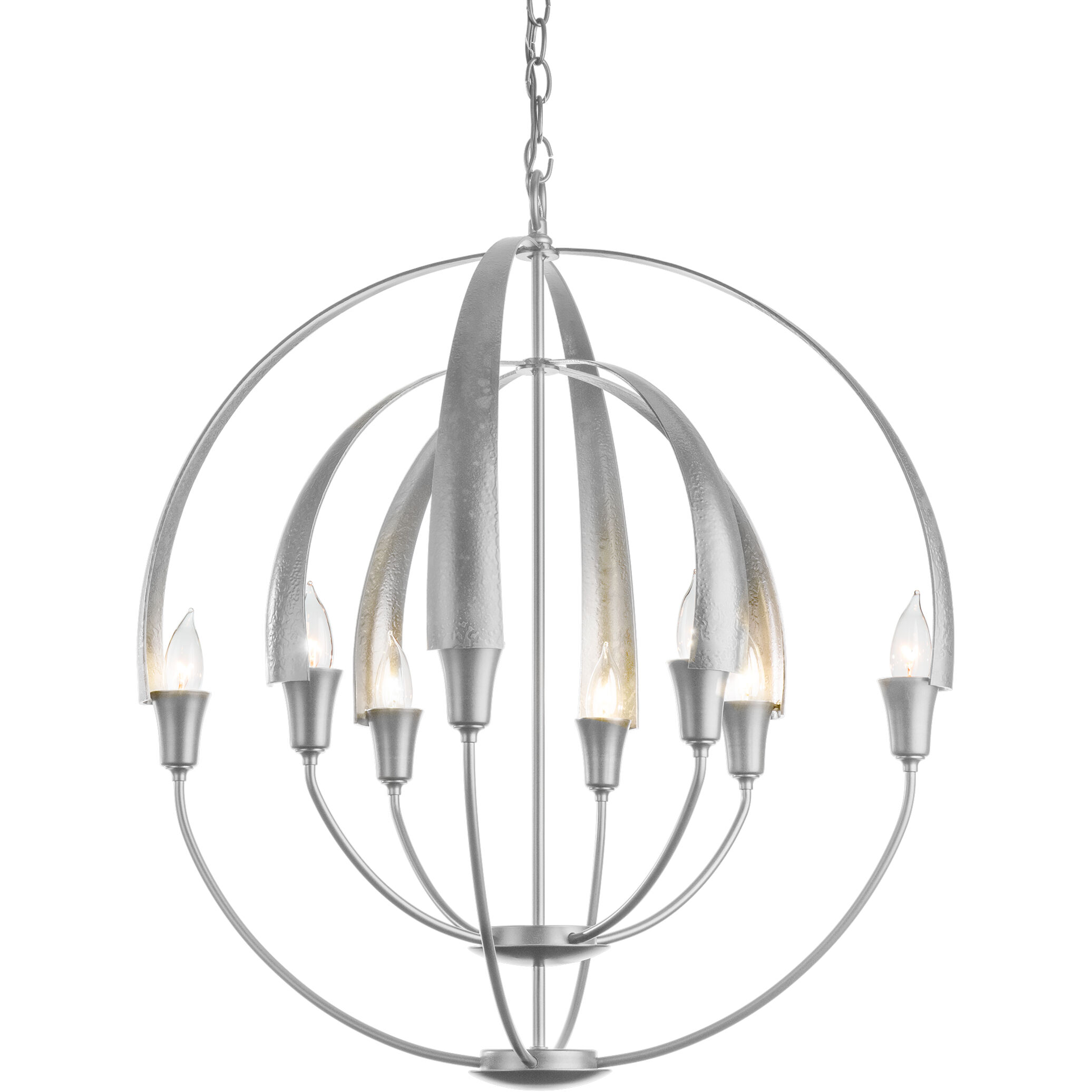 Double Cirque 8 Light 25.4 inch Vintage Platinum Chandelier Ceiling Light