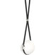 Derby LED 10.9 inch Black with Polished Nickel Pendant Ceiling Light in Leather Black/Non-Branded Plate, Black/Polished Nickel, Long