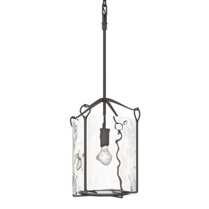 Bow 1 Light 9.8 inch Dark Smoke Mini Pendant Ceiling Light in Water, Tall