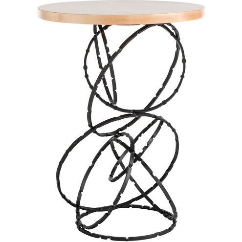 Olympus 18 inch White Accent Table in Maple Natural, Wood Top