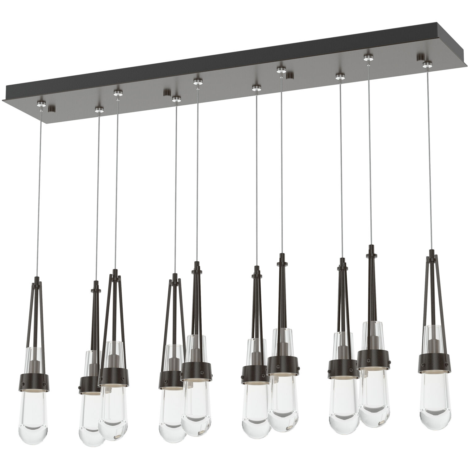Link 10 Light 44.5 inch Oil Rubbed Bronze Pendant Ceiling Light, Rectangular