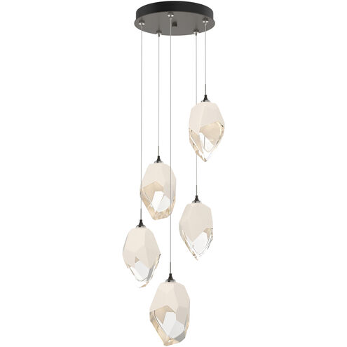Chrysalis 5 Light 16.1 inch Dark Smoke Pendant Ceiling Light in White Crystal, Large