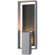 Shadow Box 2 Light 21.2 inch Coastal Burnished Steel and Coastal Black Outdoor Sconce in Coastal Burnished Steel/Coastal Black, Large