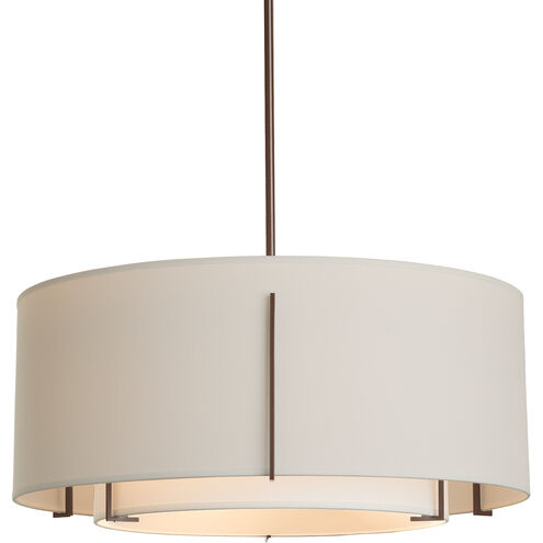 Exos 3 Light 23 inch White Pendant Ceiling Light in Natural Anna/Flax